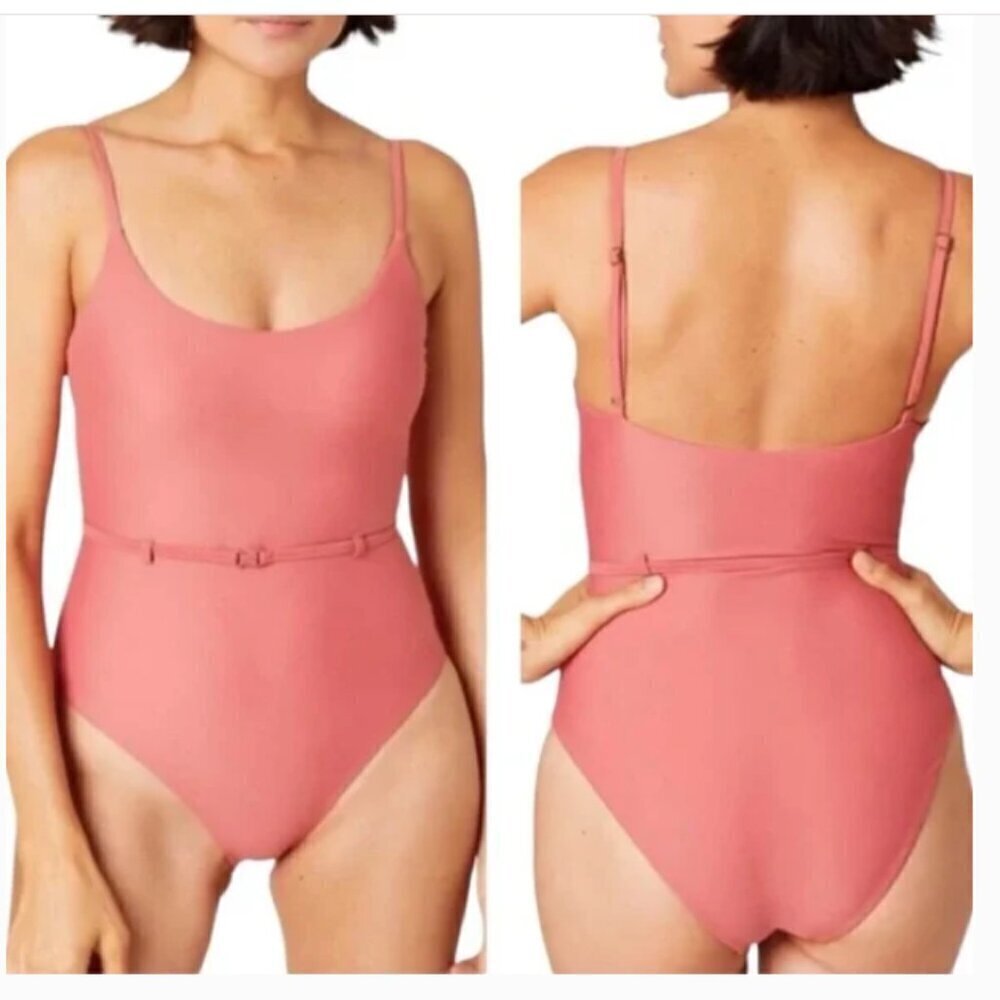 Andie One Piece Swimsuit Women's‎ XS Punch Pink Riviera Belted NWT A1O80 1683